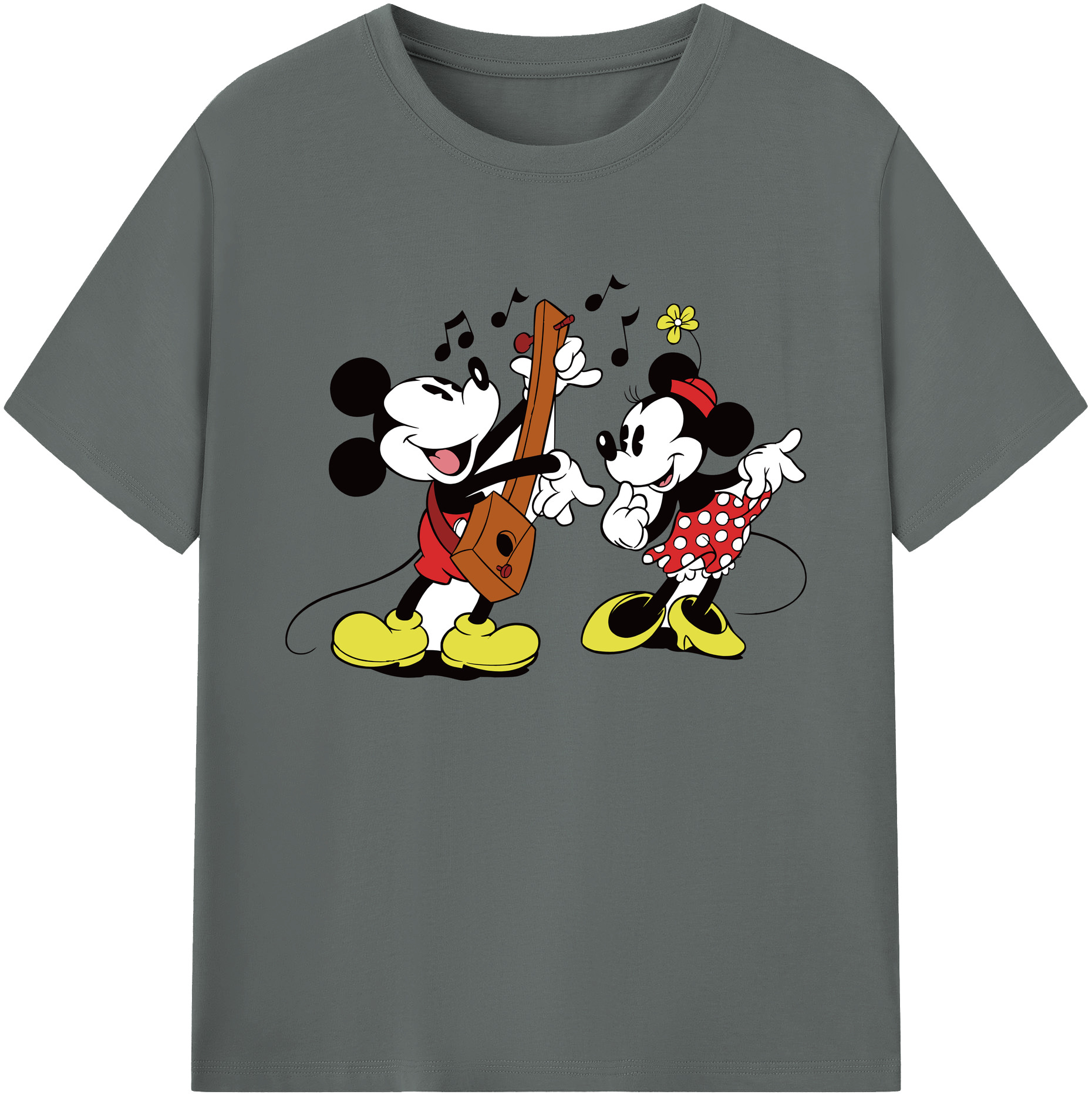 ミッキーマウス Mickey Mouse 綿100％ メンズ半袖Tシャツ｜肌触りやわらか＆通気性